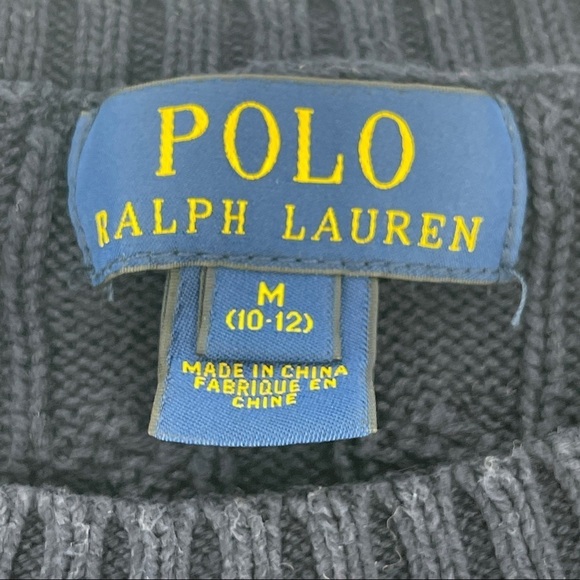 Polo Ralph Lauren Navy Cable Knit Cotton Sweater M - Picture 5 of 6